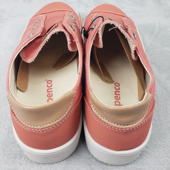 NWT Spenco Malibu Coral Canvas Leather Slip On Sneakers Women 9 Shoes Casual - Picture 6 of 12